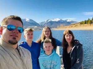 The Peterson family at the lake